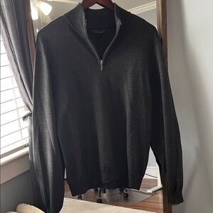Bloomingdale's Men's Charcoal Zip-Neck Sweater